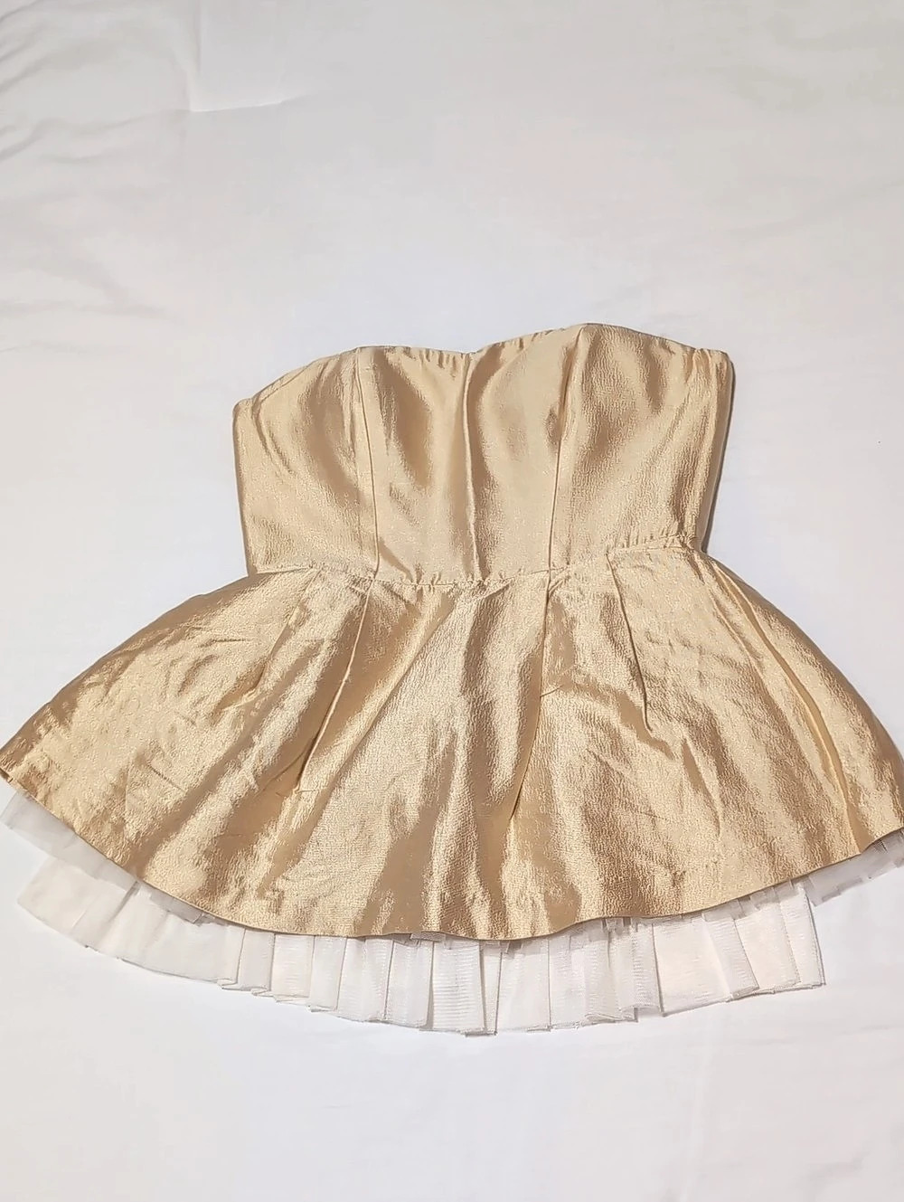 Five Plus Gold Silk Peplum Top